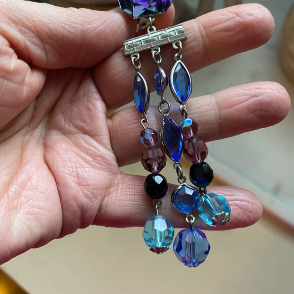 Beautiful crystal earrings, vintage 1980s - Picture 4 of 7